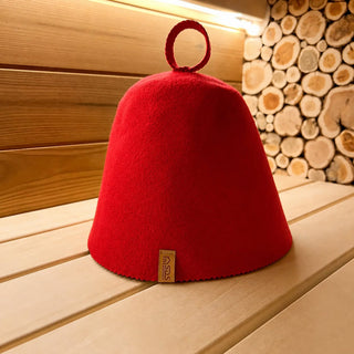 Sauna hat in red