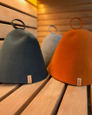 Premium adjustable sheep's wool sauna hat